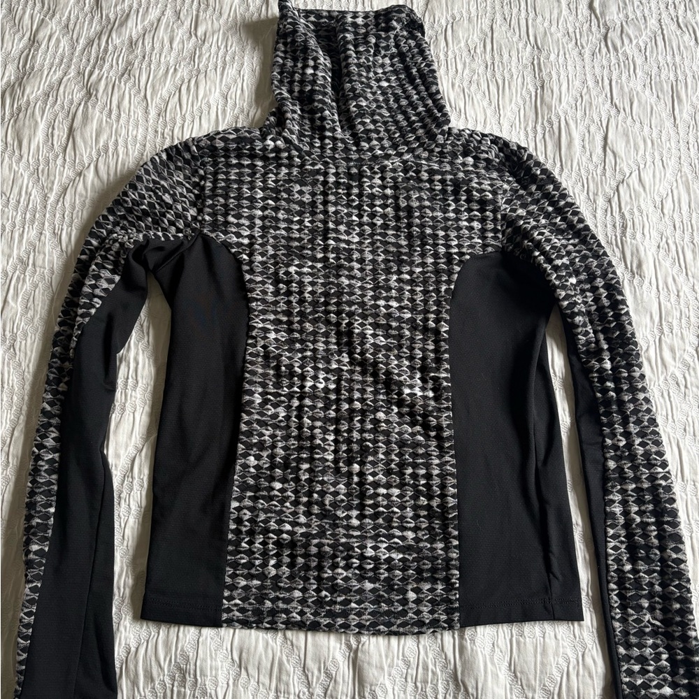 Nike Black and Gray Cowl Turtleneck Sweater